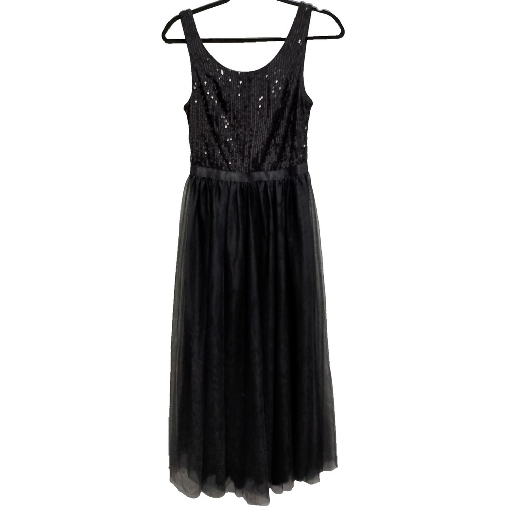 Berylove‎ Prom Evening Maxi Dress Small Black Tulle Sequined Whimsygoth